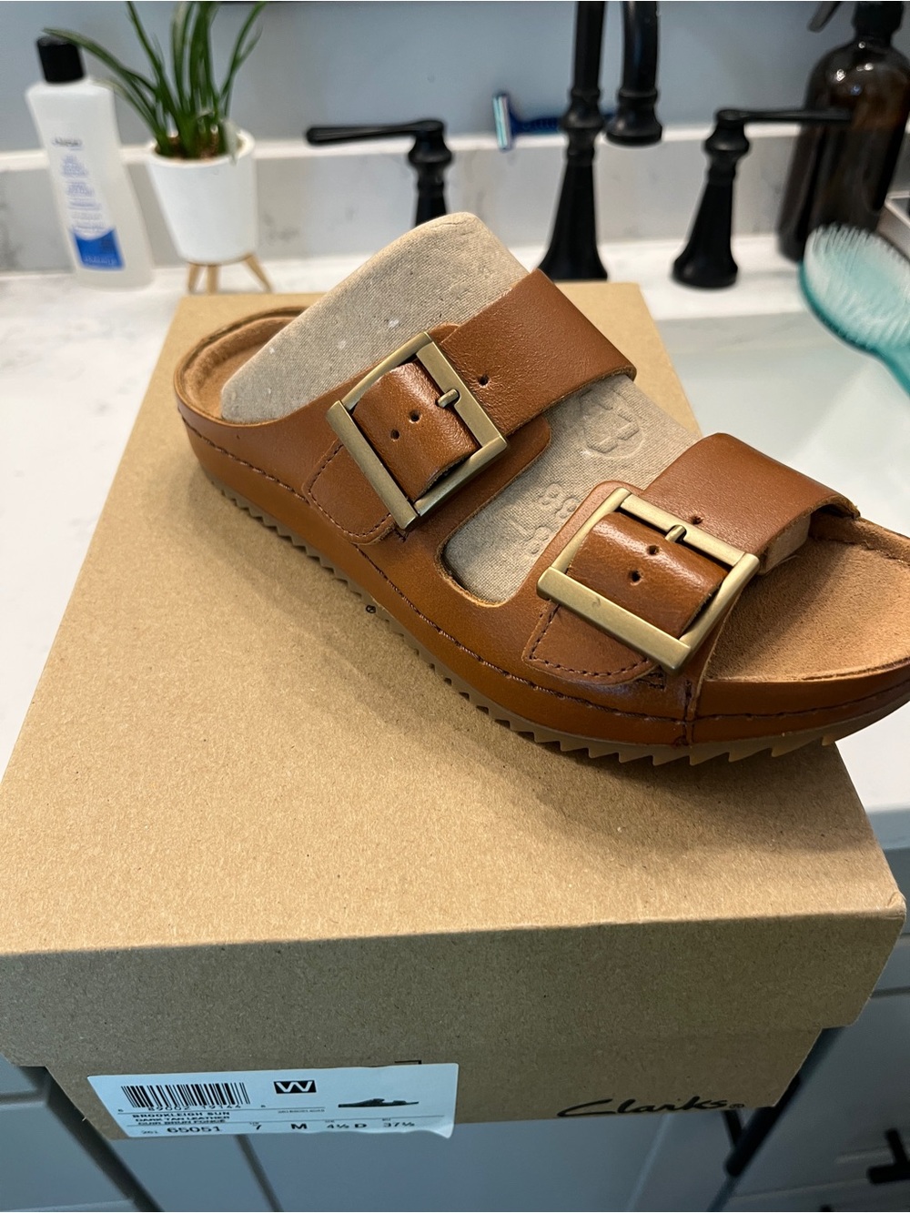 Clarks Brookleigh double buckle sandals